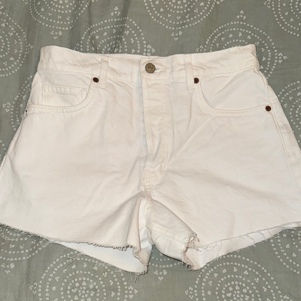 Reformation White Jean Shorts